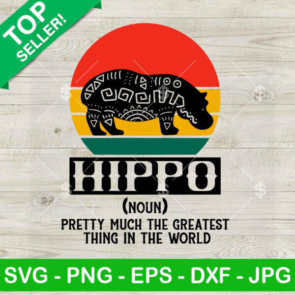 Vintage Hippopotamus Definition SVG
