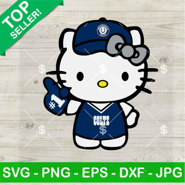 Indianapolis Colts Hello Kitty Football No 1 SVG