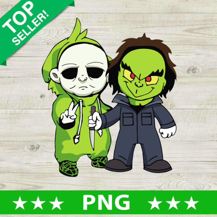 Michael Myers and Grinch PNG, The Grinch Horror Movie Sublimation transfer PNG, Michael Myers Grinch Costume Heat Transfer PNG