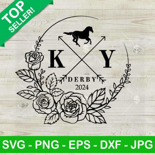2024 Kentucky Derby SVG, Kentucky derby SVG, Kentucky derby 2024 flower SVG Cut file cricut