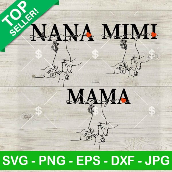Mama Nana Mimi Hand And Child SVG
