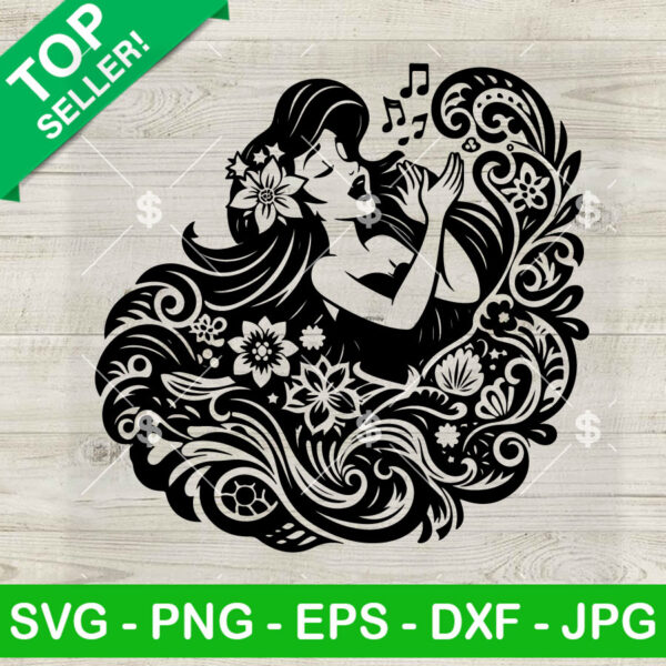 Mandala Ariel Princess Mermaid SVG