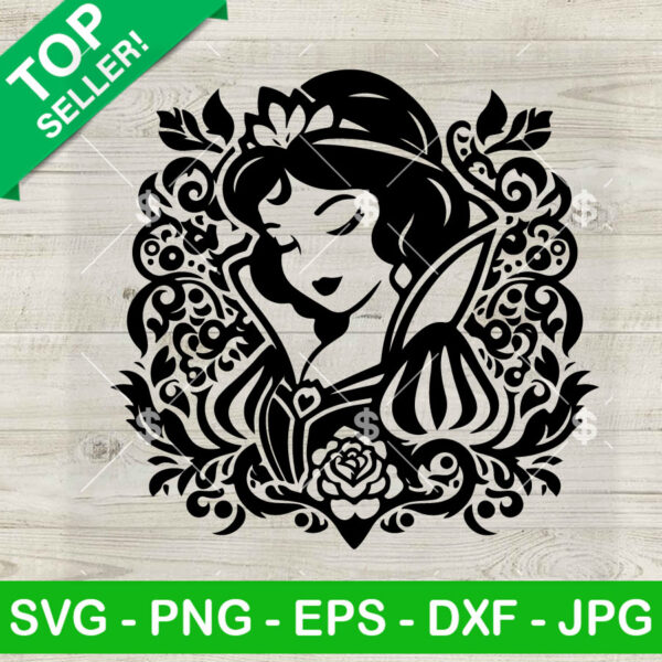 Mandala Snow White Princess SVG, Disney Princess Mandala SVG, Snow White SVG PNG DXF