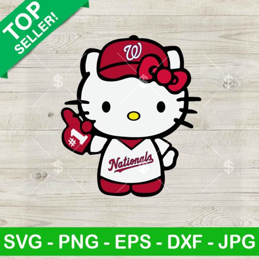 Hello Kitty Washington Nationals Baseball Svg