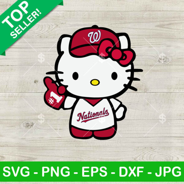 Hello Kitty Washington Nationals Baseball SVG