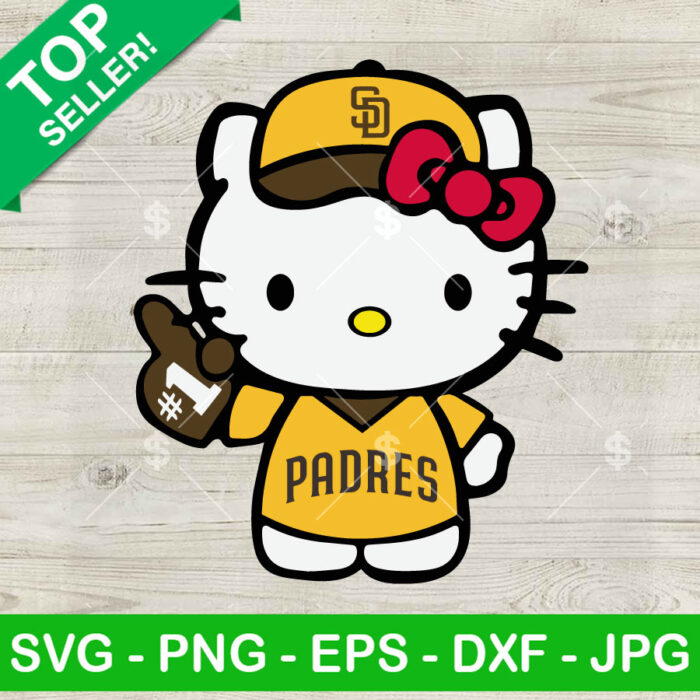 Hello Kitty San Diego Padres Baseball SVG, San Diego Padres Baseball MLB SVG, Hello Kitty San Diego Padres SVG PNG Cut file cricut