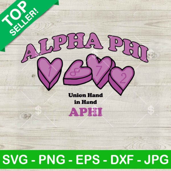 Alpha Phi 1872 Union Hand In Hand SVG