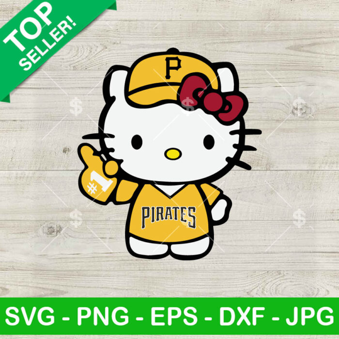 Hello Kitty Pittsburgh Pirates Baseball SVG