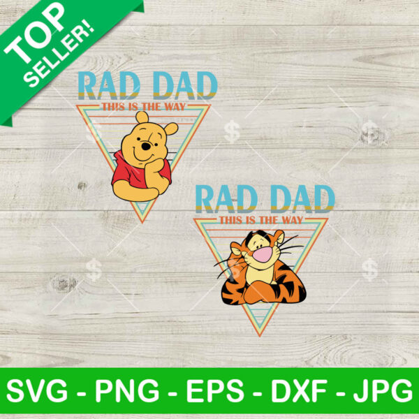 Winnie The Pooh Rad Dad SVG, Disney Father's Day SVG, Funny Dad SVG PNG DXF