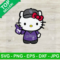 Hello Kitty Colorado Rockies Baseball SVG