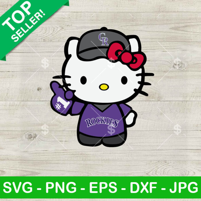 Hello Kitty Colorado Rockies Baseball SVG