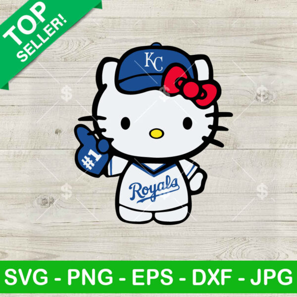 Hello Kitty Kansas City Royals Baseball SVG