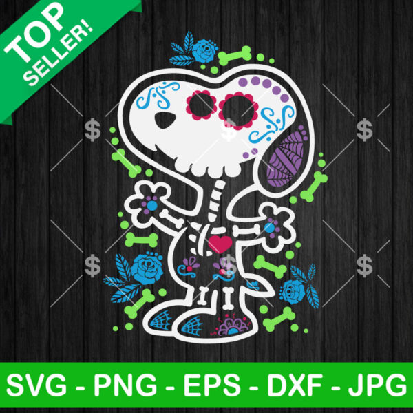 Snoopy Sugar Skull SVG