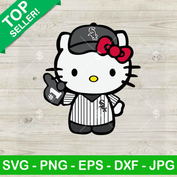 Hello Kitty Chicago White Sox Baseball SVG