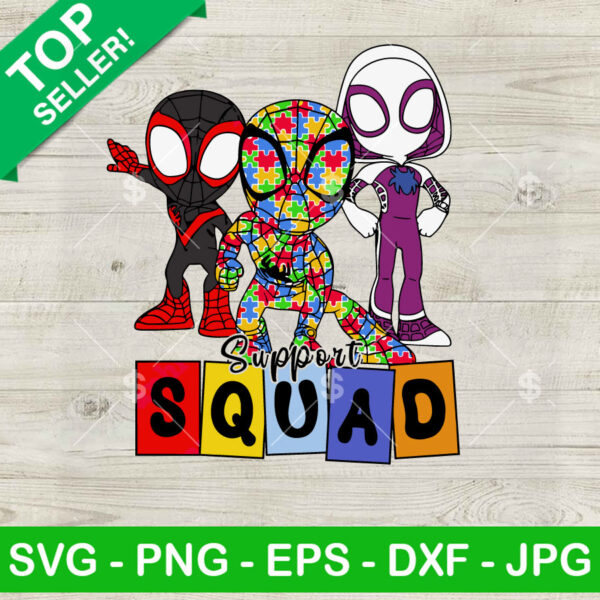 Support Squad Spiderman Autism SVG
