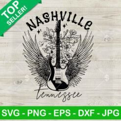 Nashville Tennessee Guitar Angel Wings SVG