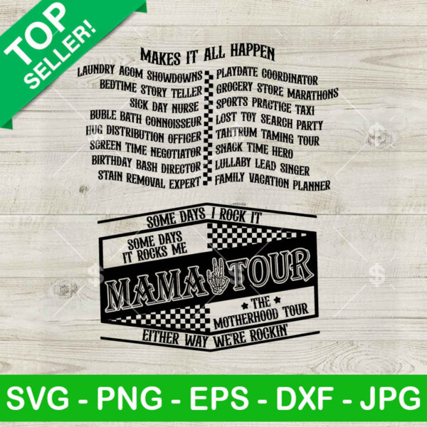 Mama Tour Some Days I Rock It SVG Bundle, Mother's Day SVG, Mother's Gift Set SVG Cut file cricut