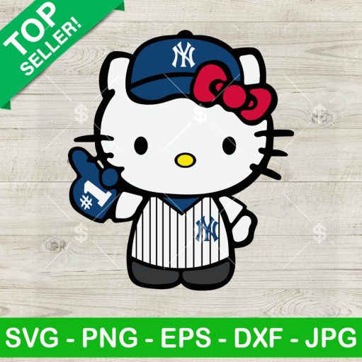Hello Kitty New York Yankees Baseball Svg