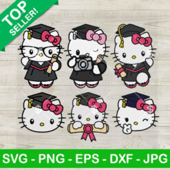 Graduation Kawaii Kitty Senior SVG Bundle, Cute Kitty Senior SVG, End Of School SVG PNG DXF EPS