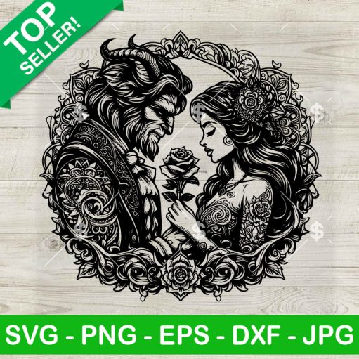 Mandala Zentangle Beauty And The Beast Svg