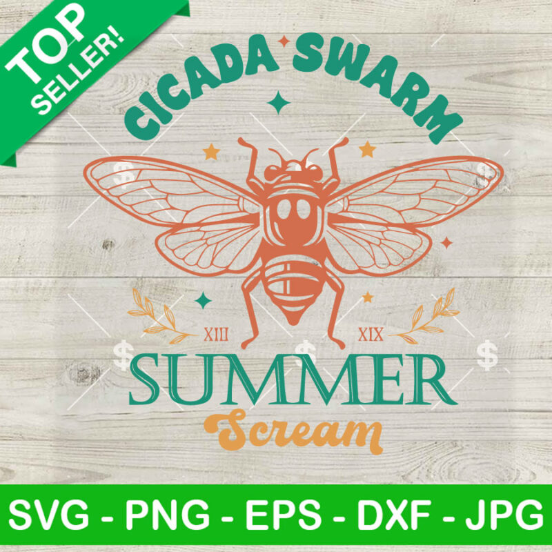 Cicada Swarm Summer Scream SVG, Cicada Concert Tour Summer 2024 SVG PNG DXF EPS Design