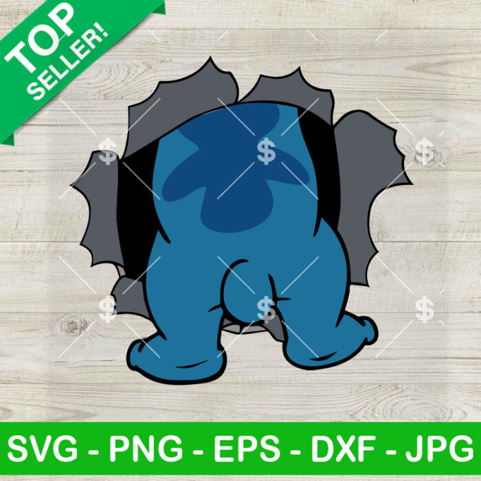 Disney Cute Stitch Butt SVG, Disney Stitch Characters SVG, Lilo And Stitch Booty SVG PNG DXF EPS