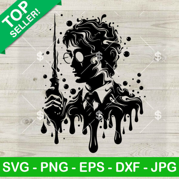 Harry Potter Dripping Potrait SVG, Harry Potter Movie SVG, Wizard SVG PNG DXF EPS Design