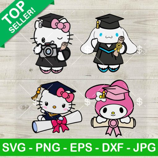 Hello Kitty And Friends Graduation Svg Bundle