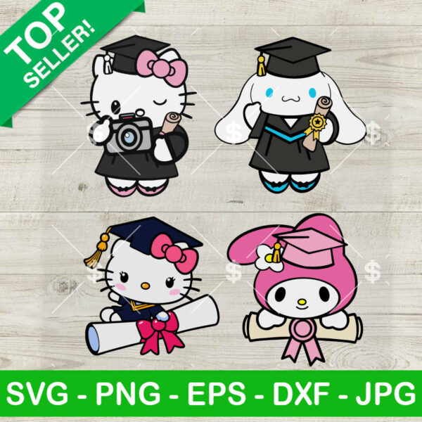 Hello Kitty And Friends Graduation SVG Bundle