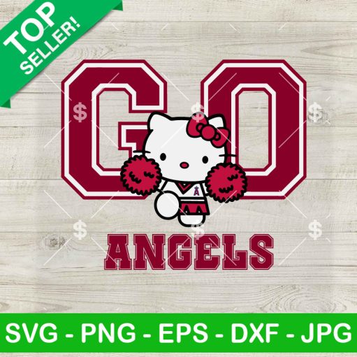 Hello Kitty Cheerleader Go Angels Baseball Svg