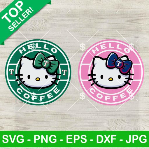 Hello Kitty Coffee Texas Rangers SVG