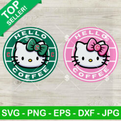 Hello Kitty Coffee Cleveland Guardians Logo SVG, Hello Coffee SVG, Kawaii Kitty Cleveland Guardians MLB SVG PNG DXF EPS
