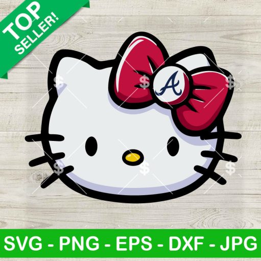 Hello Kitty Face Atlanta Braves Svg