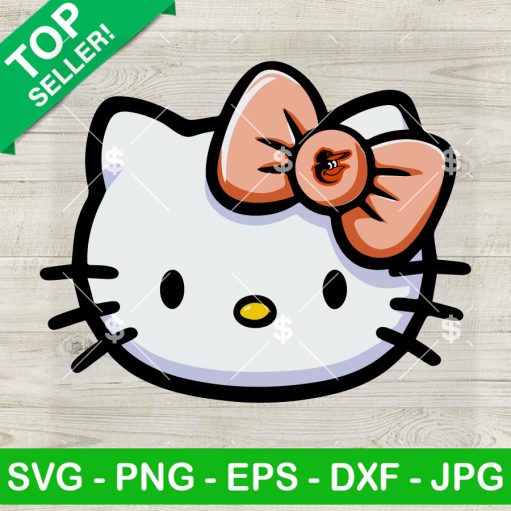 Hello Kitty Face Baltimore Orioles Svg