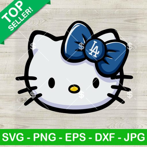 Hello Kitty Face LA Dogders Logo SVG