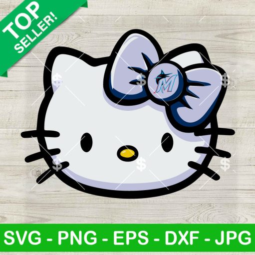 Hello Kitty Face Miami Marlins Baseball Svg