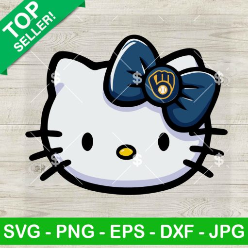 Hello Kitty Face Milwaukee Brewers Mlb Svg