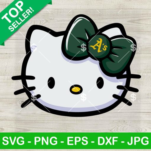 Hello Kitty Face Oakland Athletics Baseball SVG