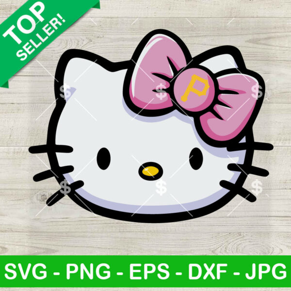 Hello Kitty Face Pittsburgh Pirates Baseball SVG