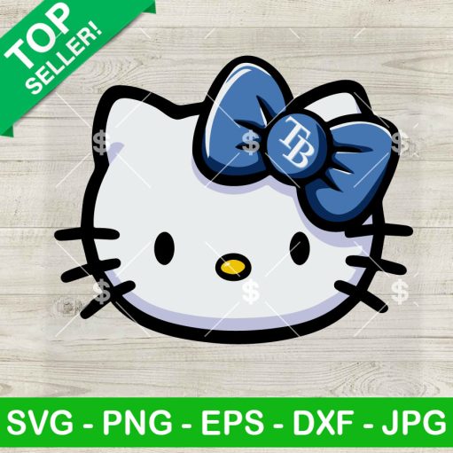 Hello Kitty Face Tampa Bay Rays Baseball Svg