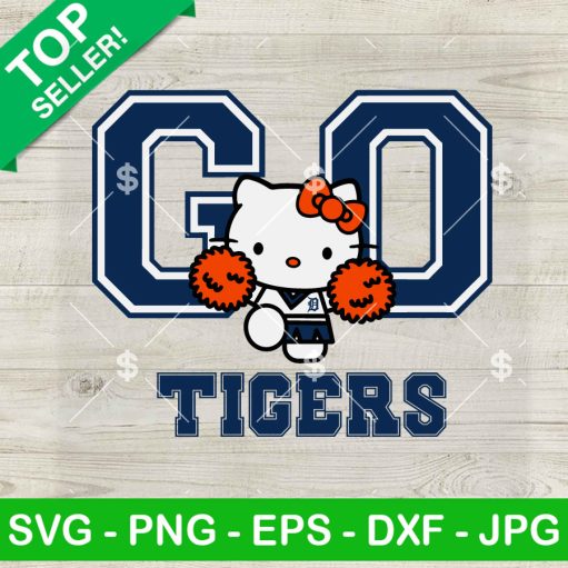 Cute Hello Kitty Go Tigers Baseball SVG