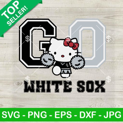 Hello Kitty Go White Sox SVG