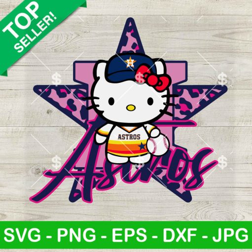 Hello Kitty Houston Astros Leopard Logo Svg