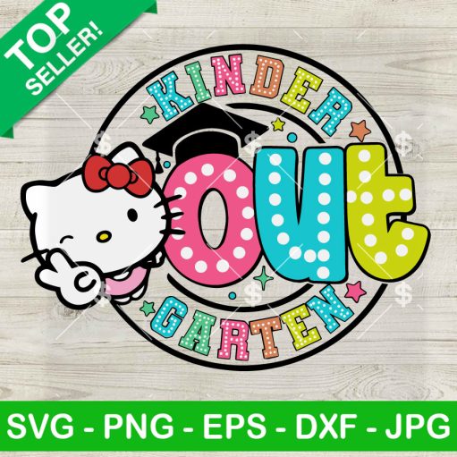 Hello Kitty Peace Out Kindergarten Svg