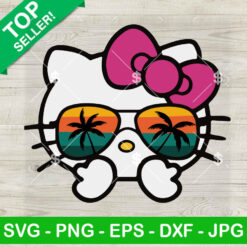 Hello Kitty Summer Sunglasses SVG, Hello Kitty Summer Vacation SVG, End Of School SVG PNG DXF EPS