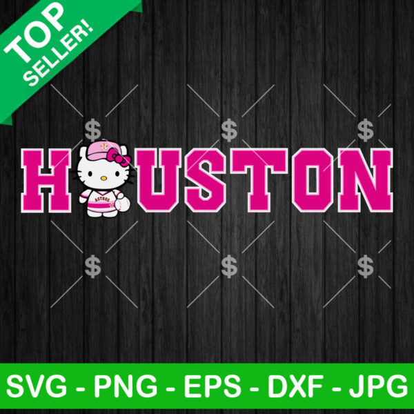 Houston Astros Hello Kitty MLB SVG, Pink Astros Logo SVG, Astros Kitty MLB SVG PNG