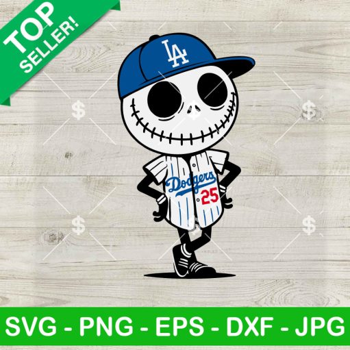 Jack Skellington Dodgers Baseball SVG