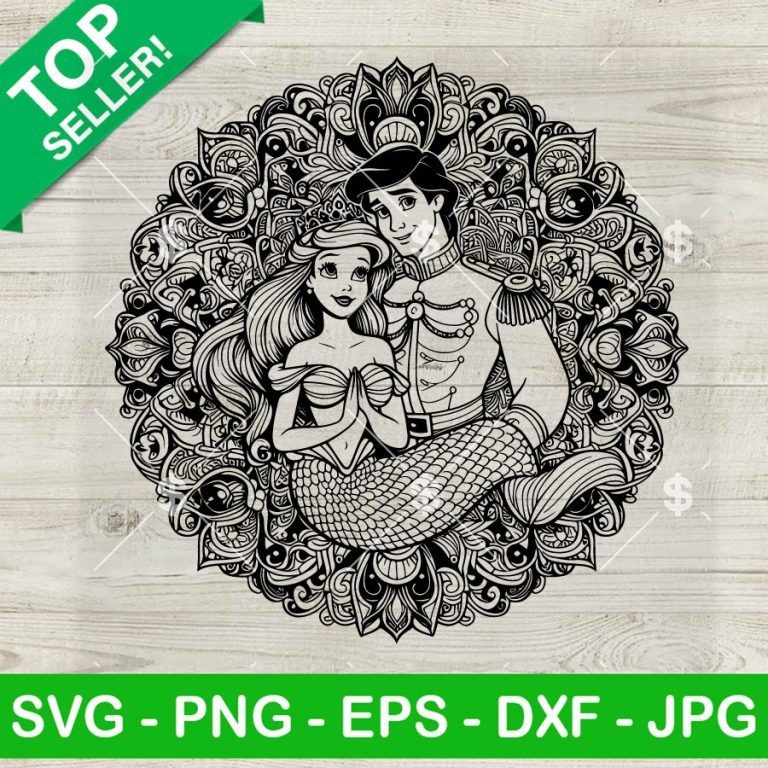 Mandala Ariel Princess SVG, Ariel Princess SVG, Disney Mandala ...
