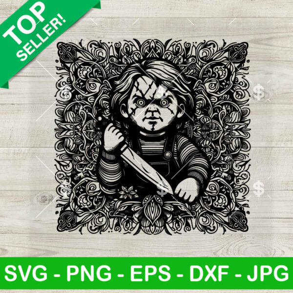 Mandala Chucky Horror Characters SVG