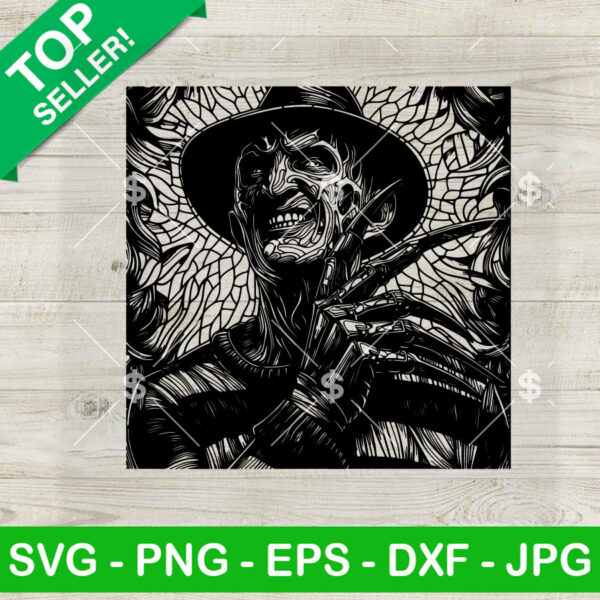 Mandala Freddy Krueger Horror Characters SVG